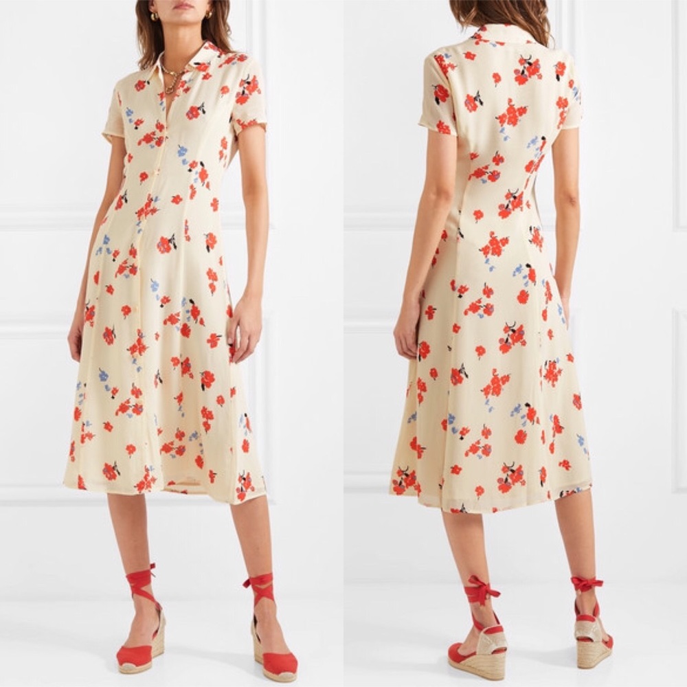 Reformation Sheila Dress Floral Shirtdress